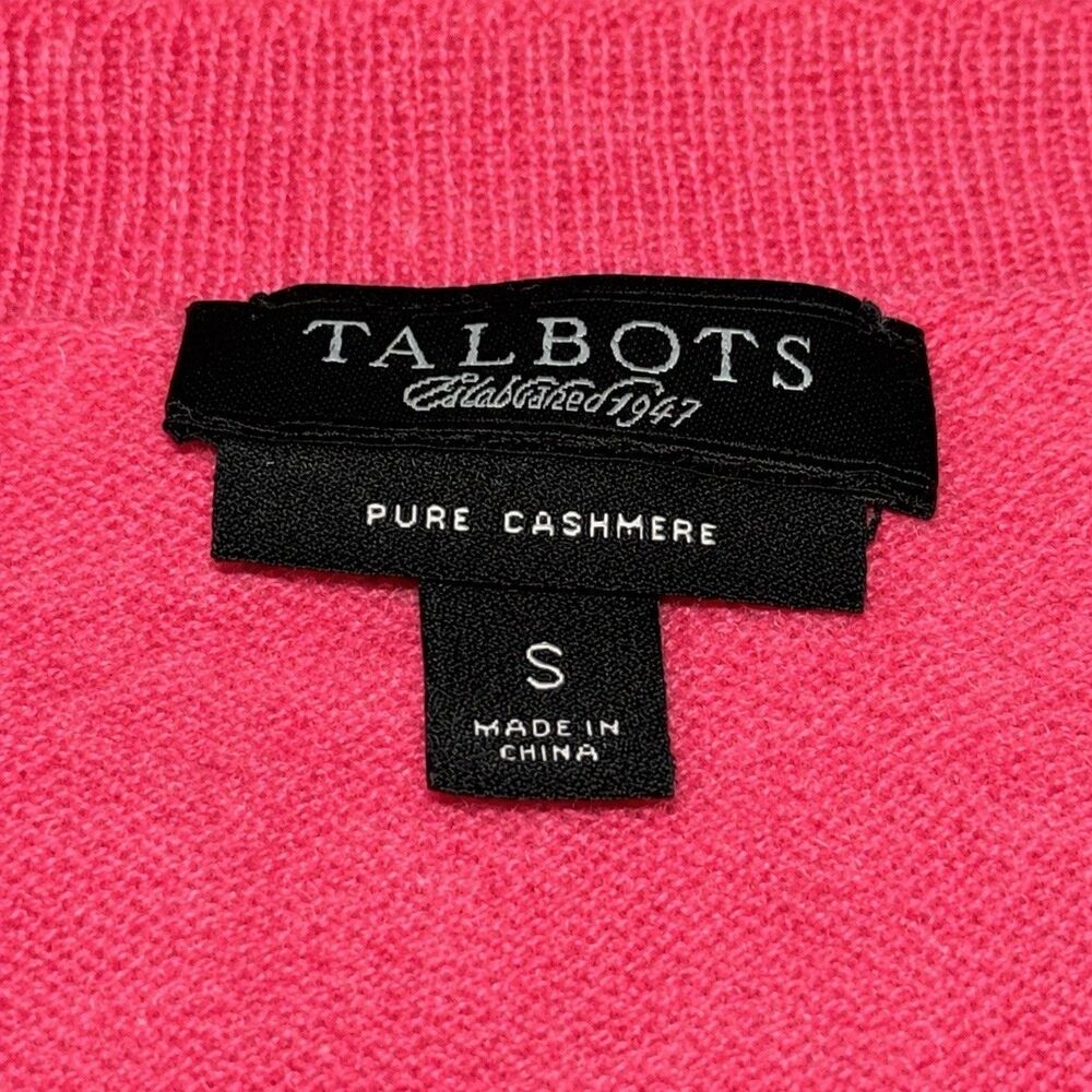 Talbots Pure Cashmere Sweater Womens S Pink Scoop Neck Pullover Soft Knit - Picture 5 of 6